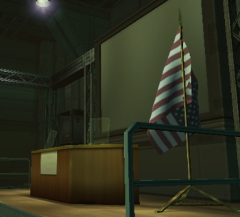 MYTH: The US flag orientation in the Shell 1 Core, B1 Hall is intentional